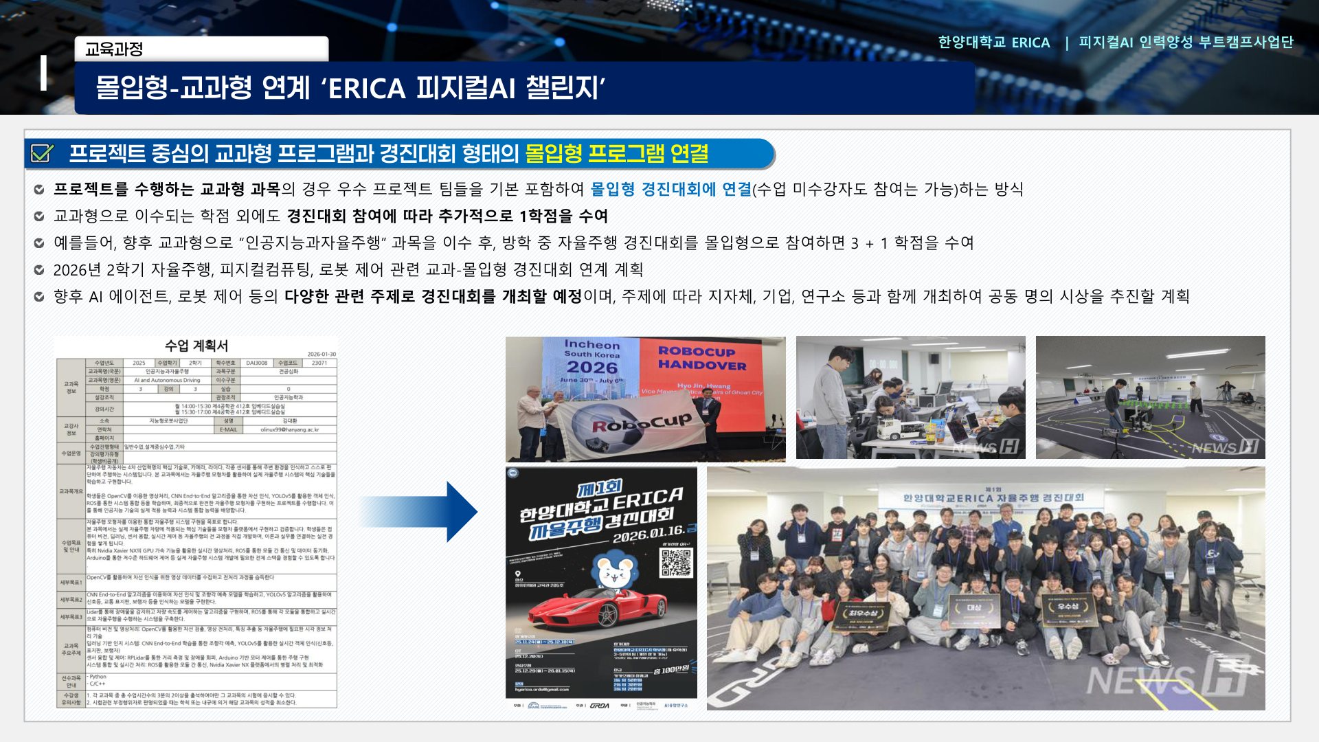 몰입형-교과형 연계 ERICA 피지컬AI 챌린지